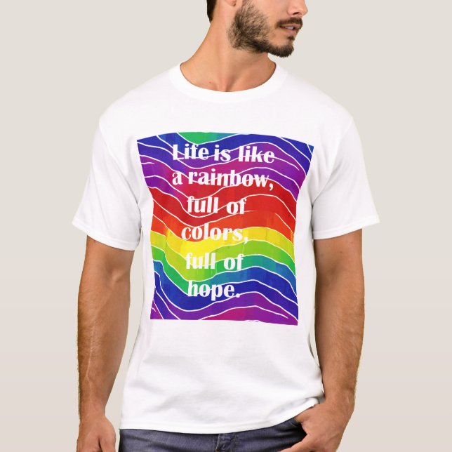 Camiseta Ondas de cores amigáveis do orgulho (Frente)