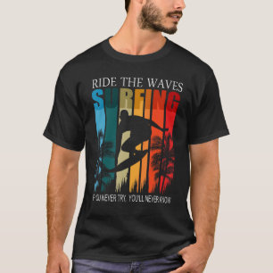 Camiseta Ondas de esportes aquáticos surfando em ondas de á