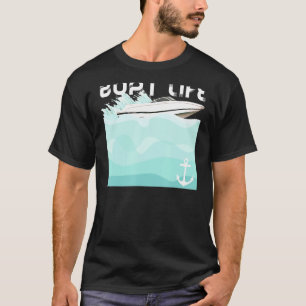 Camiseta Ondas De Fazer De Vida Do Barco Na Âncora Da Água