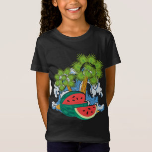 Camiseta Ondas de Fruta exóticas Palmeiras oceânicas Verão 