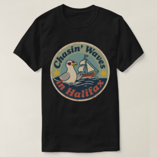 Camiseta Ondas de Gaivota Retro Halifax