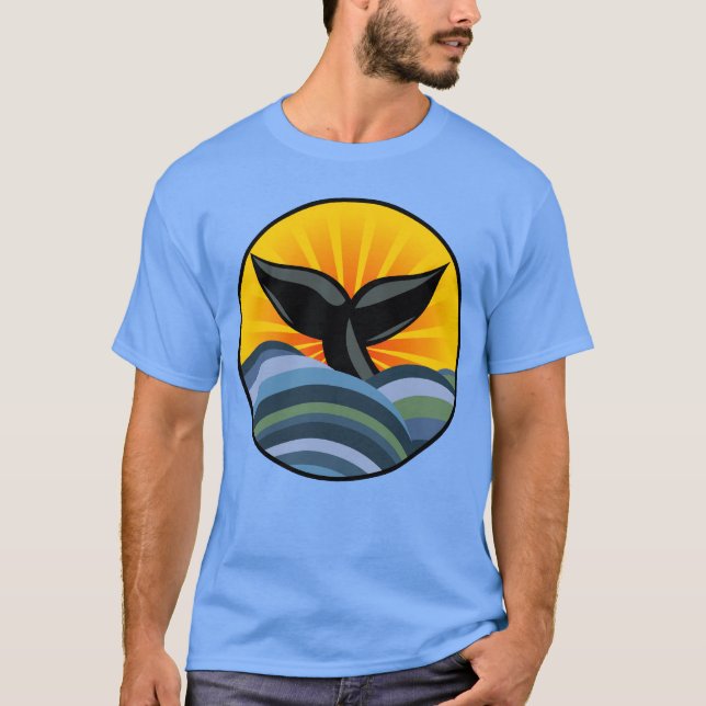 Camiseta Ondas de oceano da cauda da baleia (Frente)