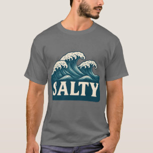 Camiseta Ondas de Praia Azul Turquesa Salgadas Vida Coste