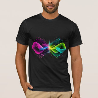 Camiseta Ondas de Rede Abstratas Coloridas de Neon