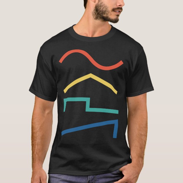 Camiseta Ondas de seno de áudio - Reprodução de forma síncr (Frente)