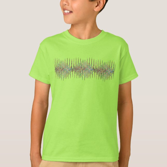 Camiseta Ondas de som psicodélicas - Espectro de cor Abstra (Frente)