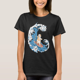 Camiseta Ondas de Surfista Prancha de Surf Gato Surfrider S