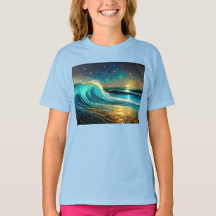 Camiseta Ondas Divergentes do Oceano Glittering