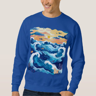 Camiseta Ondas do Oceano ao Pôr do Sol – Mar e Céu