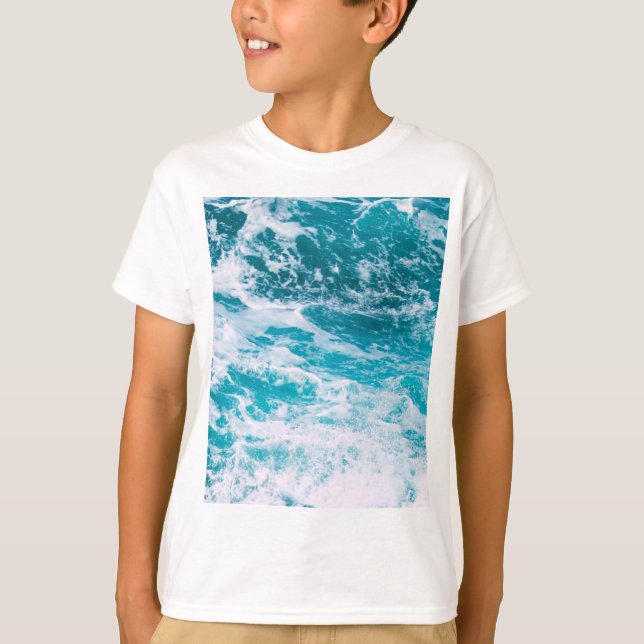 Camiseta Ondas do Oceano Azul (Frente)