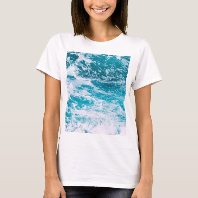 Camiseta Ondas do Oceano Azul (Frente)