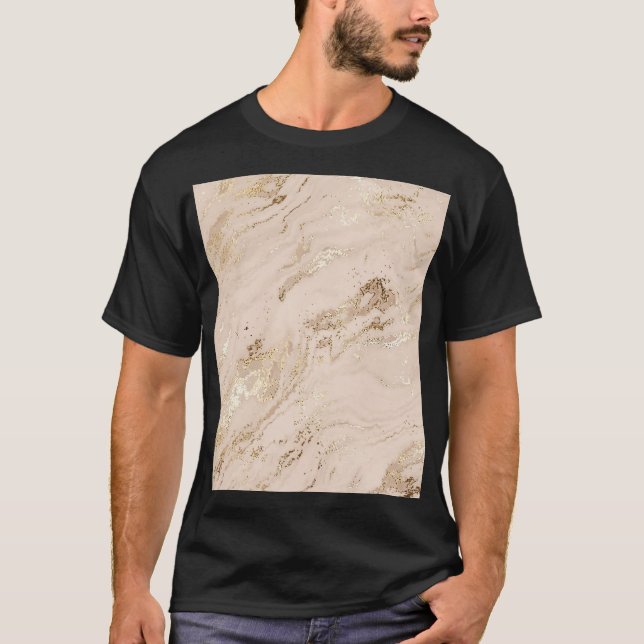 Camiseta Ondas Douradas: Abstrato Marble (Frente)