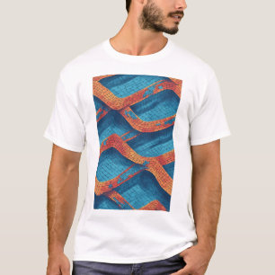 Camiseta Ondas Induladas em Til: Um Padrão De Abstrato Vibr