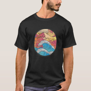 Camiseta Ondas Japonesas Kanagawa Onda Monte Fuji Japão Vap