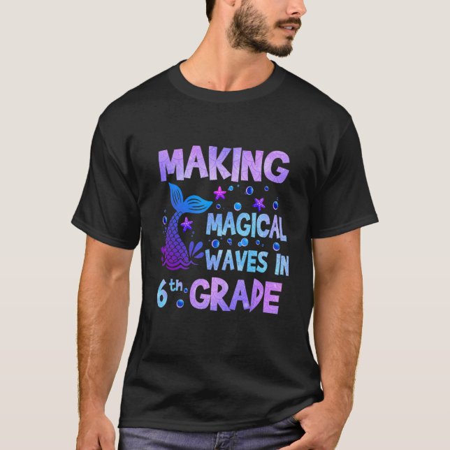 Camiseta Ondas Mágicas De fazer Em Professora De Sereia De  (Frente)