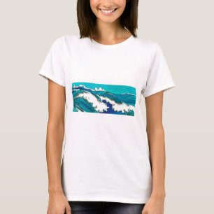 Camiseta Ondas oceânicas PixDezines konen uehara, 上 原
