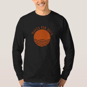 Camiseta Ondas Por Dias Garota Surfista Menino Prancha de