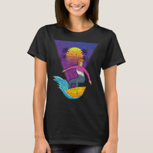 Camiseta Ondas Surfboard Surfiam Palmeiras Tropicais Vaporw