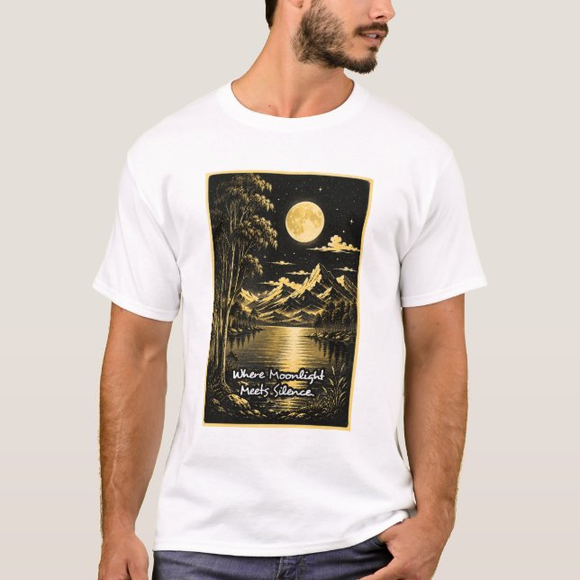 Camiseta Onde a Luz da Lua Encontra a Serenidade Noturna (Frente)