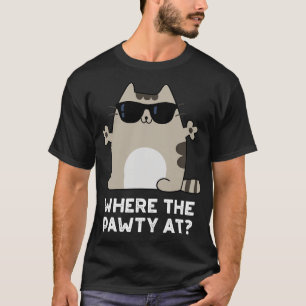 Camiseta Onde A Pawy Na Festa Cuta Gata Pun 1
