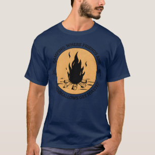 Camiseta onde amigos e marshmallow são vintados torrados
