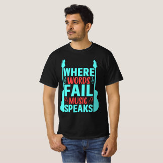 Camiseta Onde as palavras falham música fala