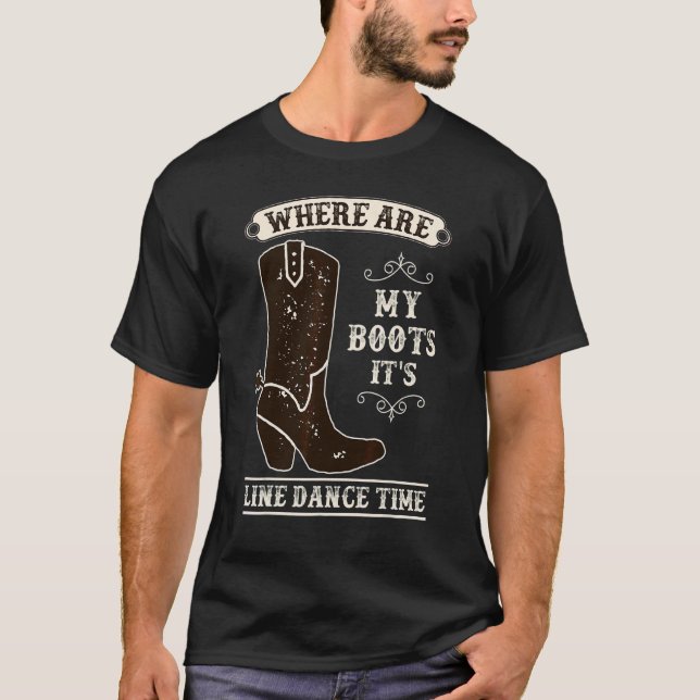 Camiseta Onde Está A Minha Dança De Boot Line (Frente)