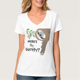 Camiseta Onde está a preguiça Sanity Hanging em Branches
