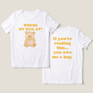 Camiseta Onde Está Meu Abraço – Urso Teddy Retro Amarelo En