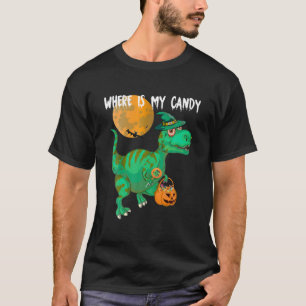 Camiseta Onde Está Meu Dinossauro Trex de Doces Meninos Hal
