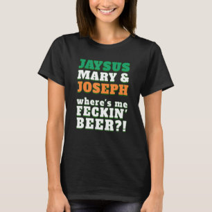 Camiseta Onde está minha CERVEJA Irlandesa Engraçada Shir