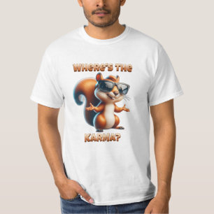 Camiseta Onde está o Esquilo Karma Funny em Shades?
