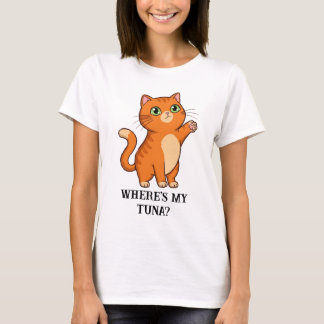 Camiseta Onde está o meu atum? Gato Cinto