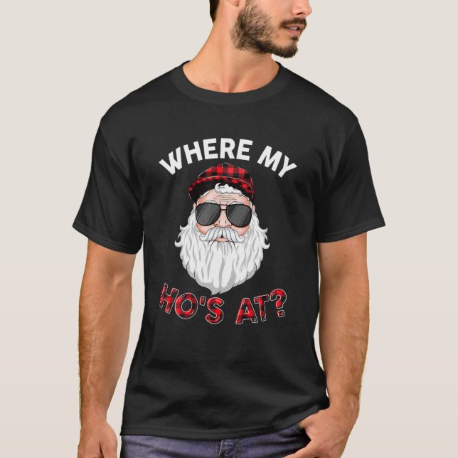 Camiseta Onde está o meu cabelo nas Papais noeis, Natal ina (Frente)