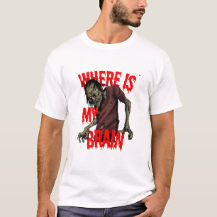 Camiseta "Onde está o meu cérebro? (Edição Zombie)"