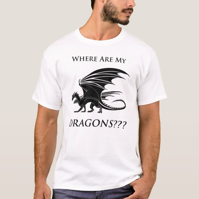 Camiseta Onde estão meus dragões??? (Frente)