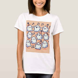 Camiseta onde fantasmas dançam juntos