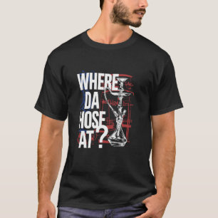 Camiseta Onde fica a mangueira, design engraçado de fumar n