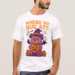 Camiseta Onde Meu Abraço No Halloween Teddy Bear Spooky