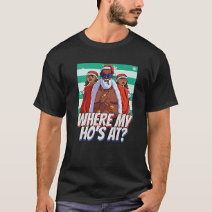 Camiseta Onde Minhas Vadias Estão Pimp Natal Papai Noel Pre
