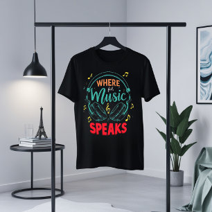 Camiseta Onde Música Fala Teto Gráfico