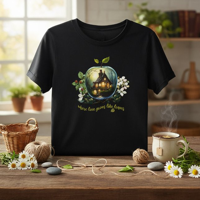 Camiseta Onde o Amor Cresce Como Folhas Conto de Fadas Maçã (Criador carregado)