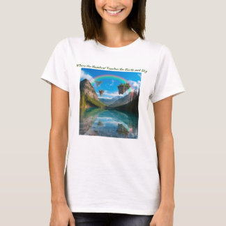 Camiseta Onde o arco-íris toca a Terra e o céu