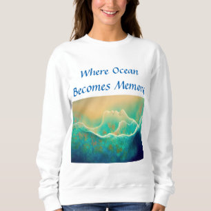 Camiseta "Onde o oceano se torna memória" - Verde Azul