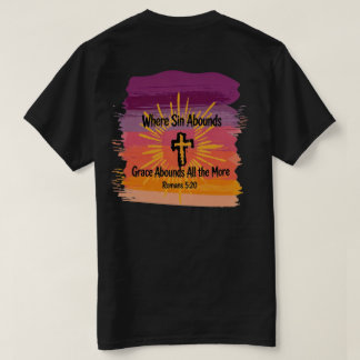 Camiseta Onde o Pecado Abunda a Graça Abunda Cruz Pôr do So