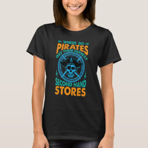 Camiseta Onde os piratas conseguem suas Pais de ganchos Pia