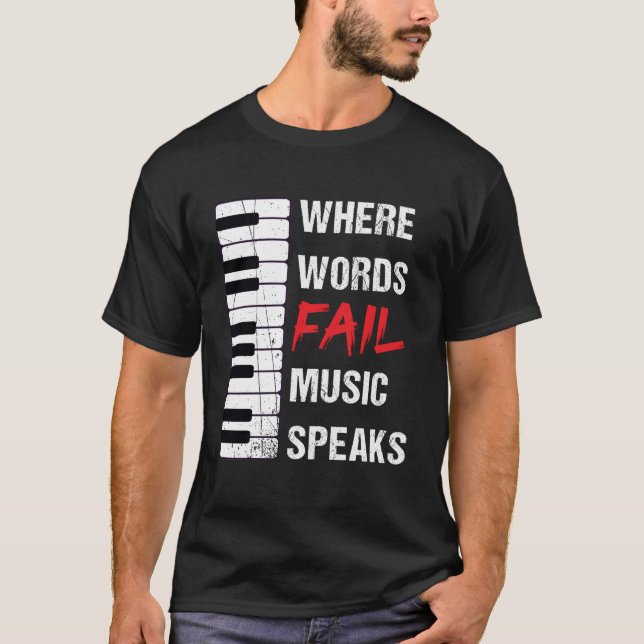 Camiseta Onde Palavras Falham Música Falam Paz Mundial (Frente)