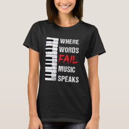 Camiseta Onde Palavras Falham Música Falam Paz Mundial