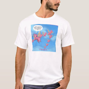 Camiseta Onde Porcos Voam Cartoon Divertido Vegano