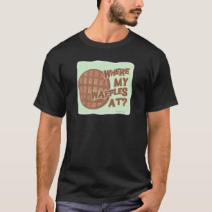 Camiseta Onde Waffles No Cartoon De Comida Engraçado Escuro